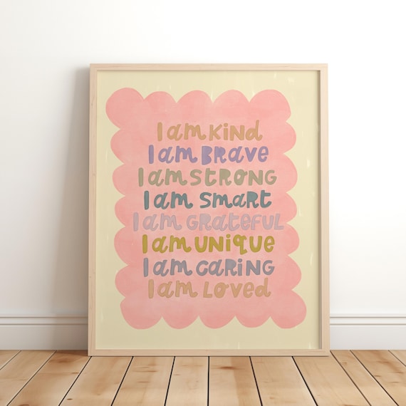 Brave Kind Kids Affirmation Art Print