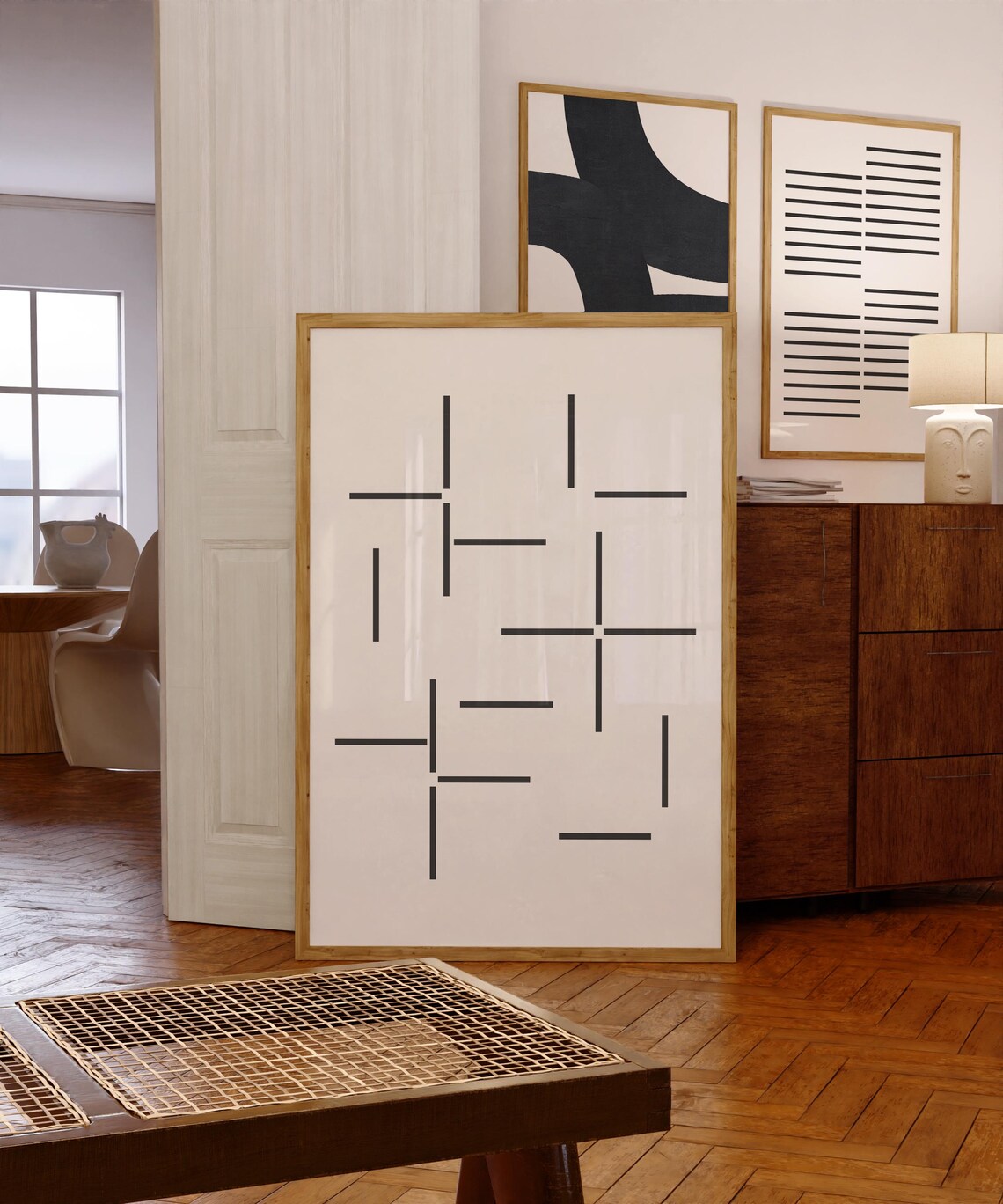 Black And White Line Harmony Minimalist Art Print