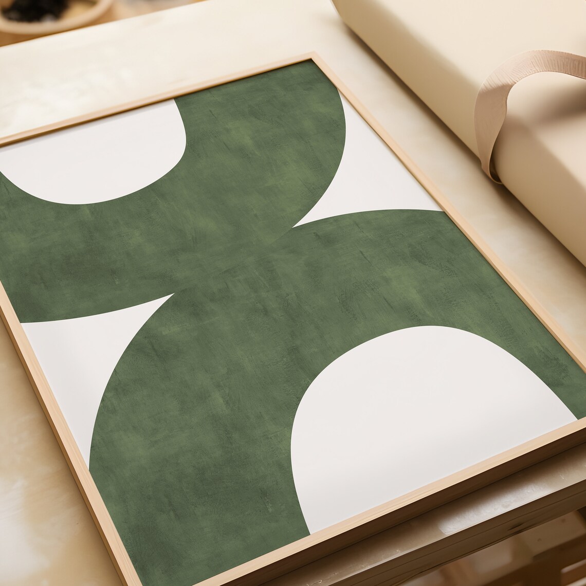 Midcentury Green Beige Modern Poster Print - Image 5