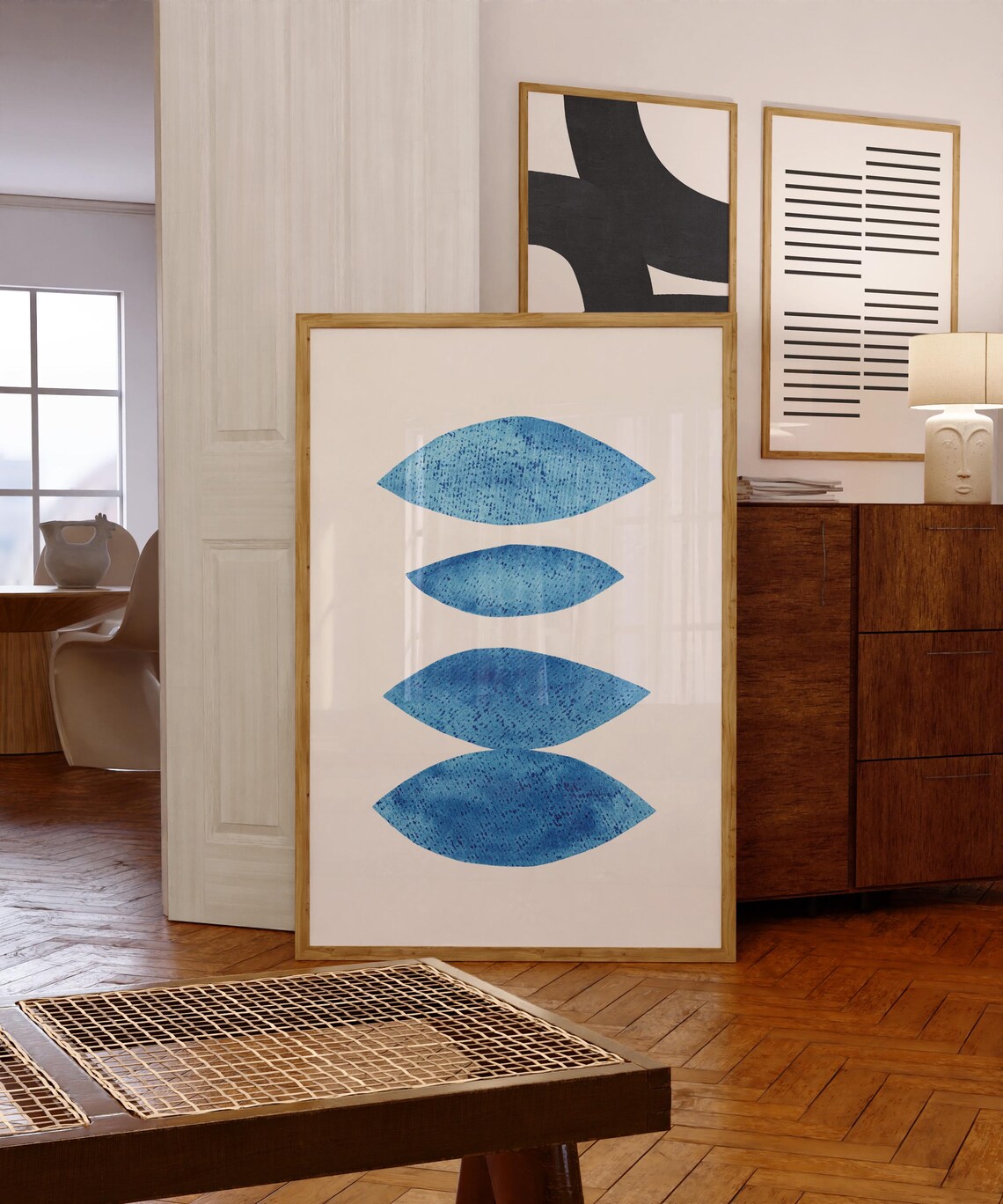Modern Watercolor Organic Leaves Minimalist Art Print - Image 2