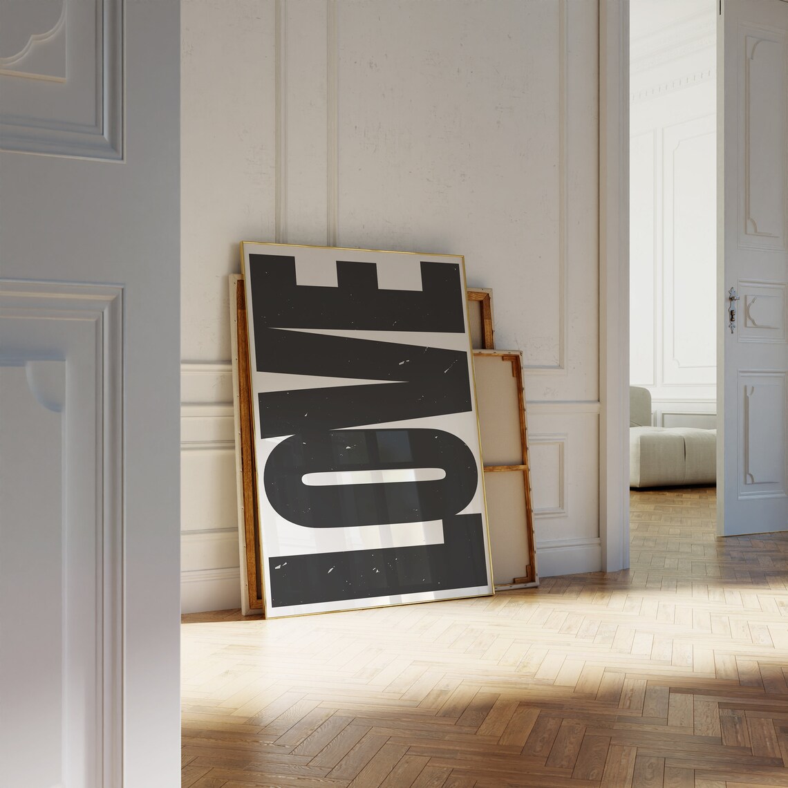 Love Modern Black And White Typography Art Print - Image 3