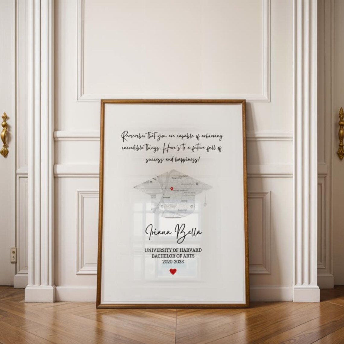 Personalized Graduation Map Cap Keepsake Graduation Gift Poster - Image 9