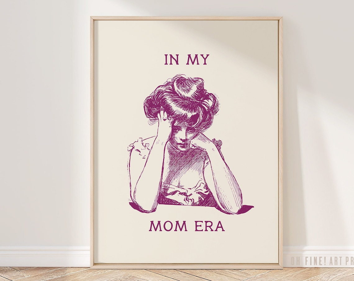 In My Mom Era Purple Typography Vintage Motherhood Gift Trendy Poster