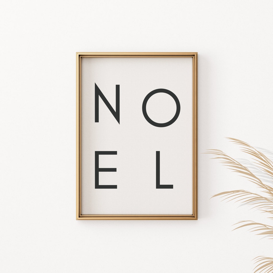 Noel Minimalist Typography Poster Black Letters Modern Christmas Art
