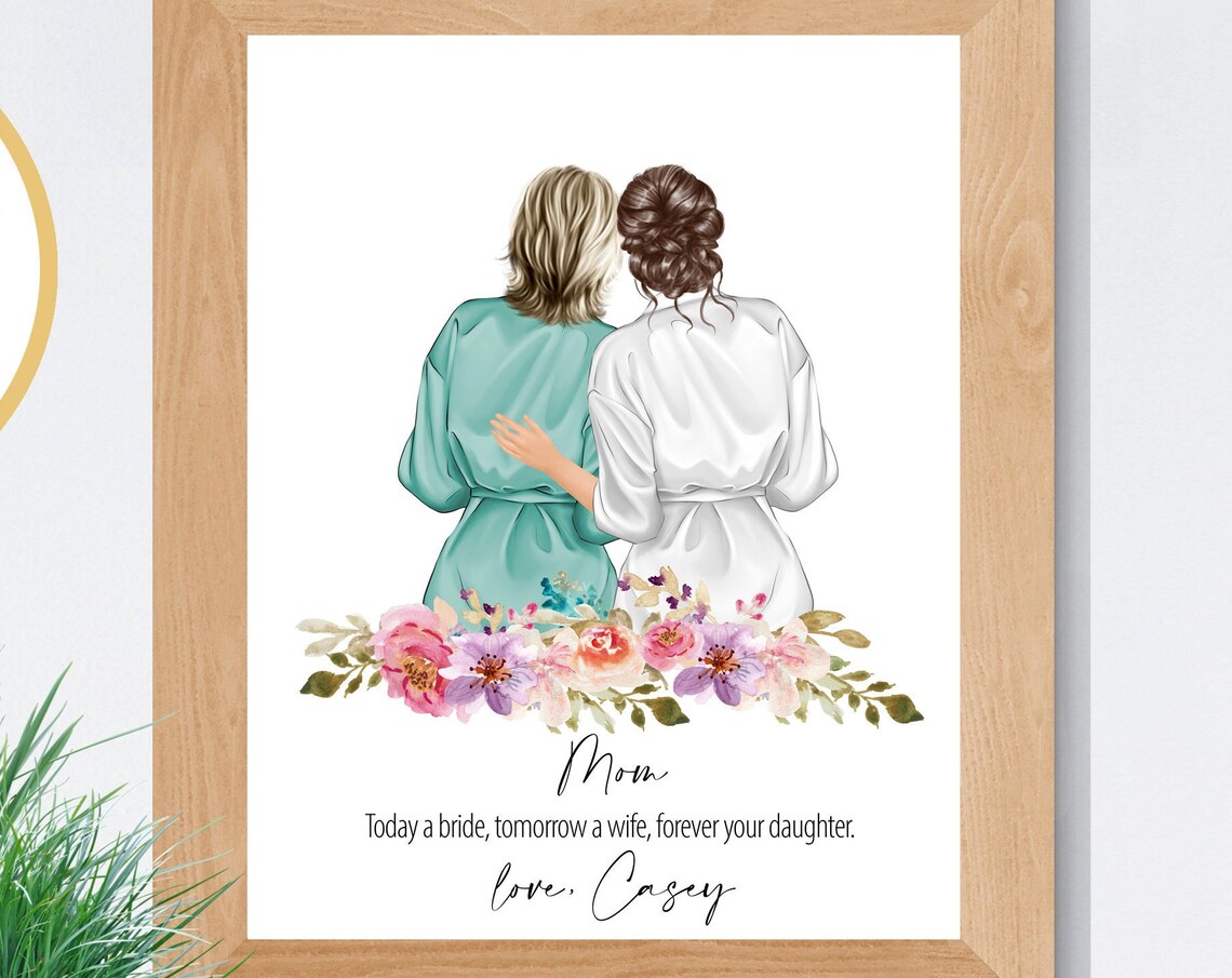 Custom Mother of the Bride Robes Portrait Wedding Gift Poster