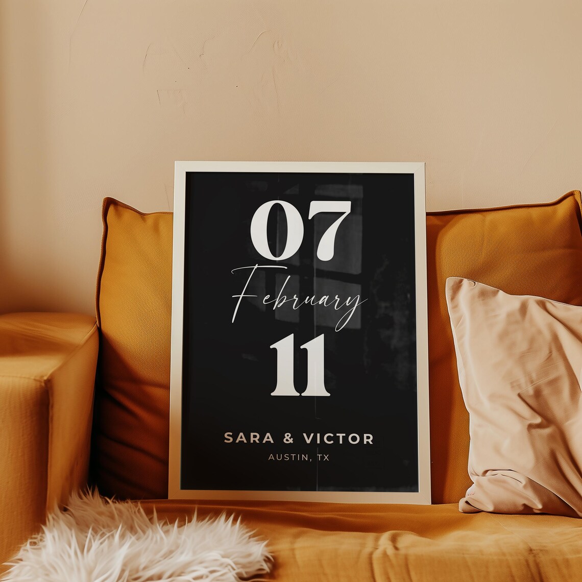 Custom Special Date Anniversary Print with Couple Names and Quote - Image 5