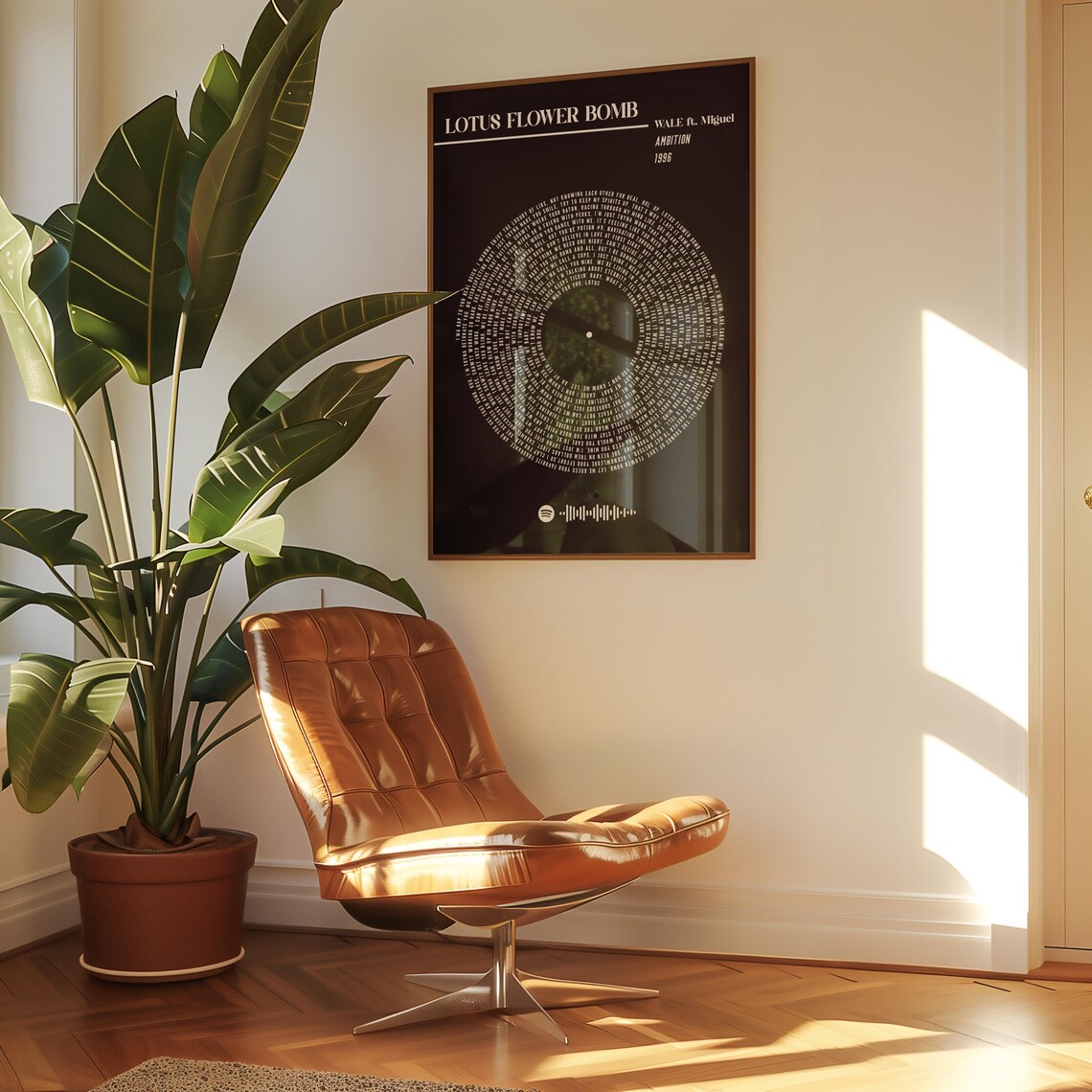 Custom Vinyl Lyrics Poster, Scannable Spotify Code - Image 2