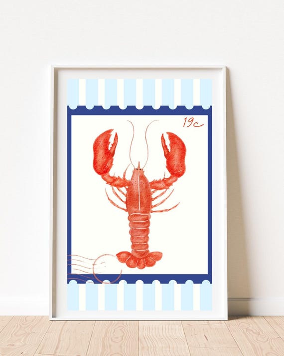 Coastal Stamps Wall Print Posters 4 Pack