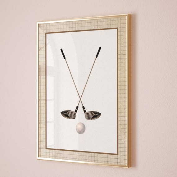 Golf Clubs Nursery Wall Art Retro Sports Print For Boys Room Playroom Decor Vintage Poster Kids