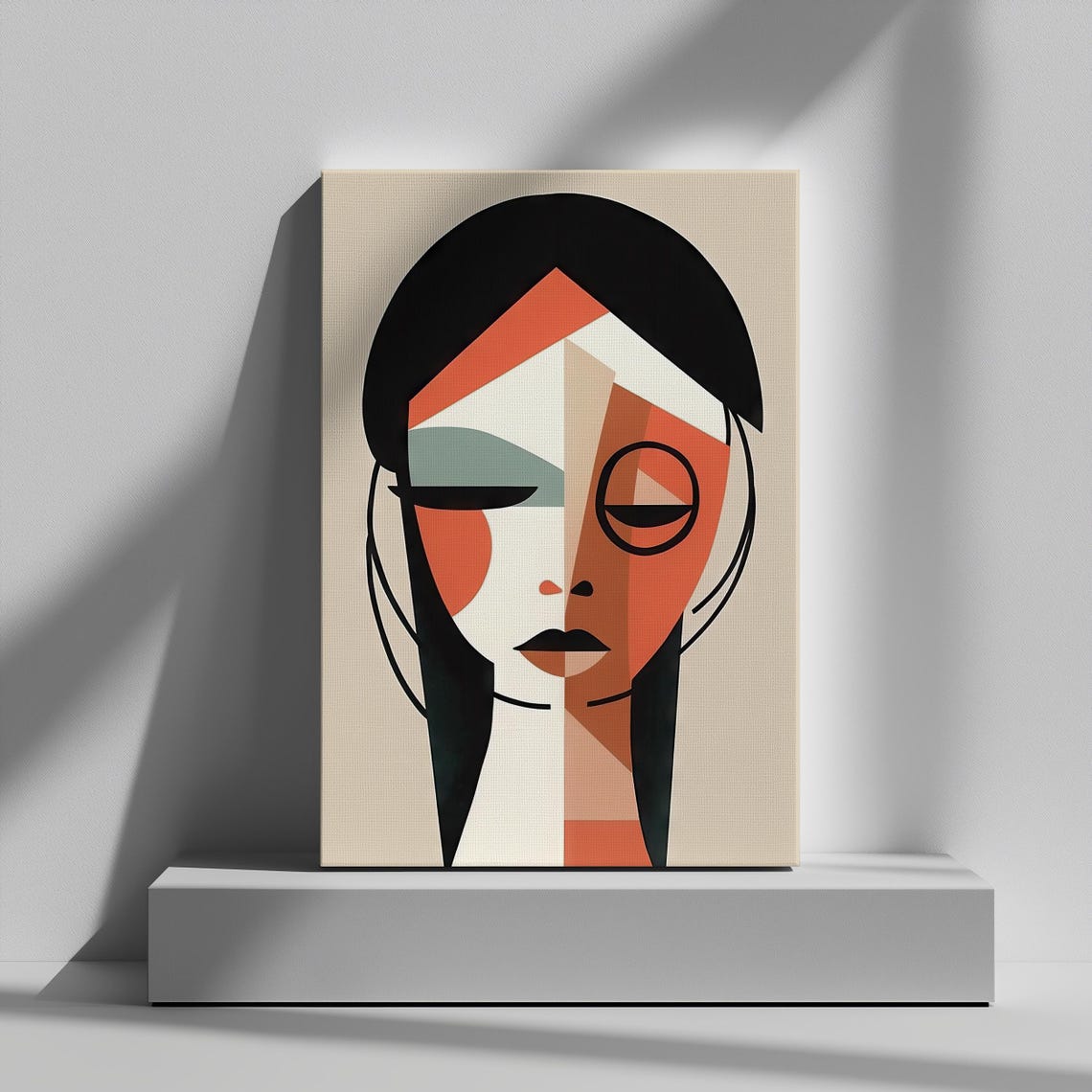 Modern Geometric Portrait Art Minimalist Abstract Face Cubist Style Wall Art Contemporary Decor Ai Generated - Image 7