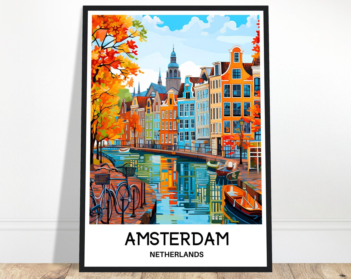 Amsterdam Vintage Travel Poster Art Print