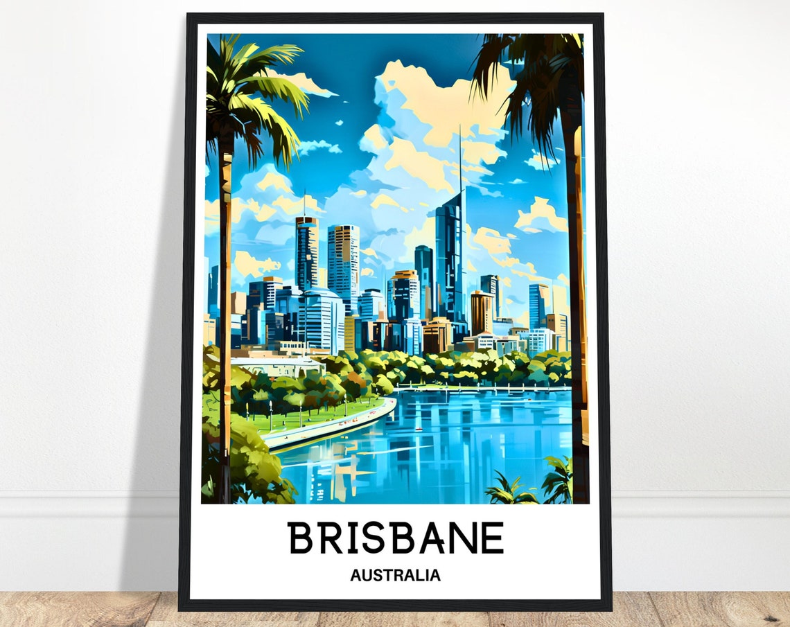 Brisbane Travel Poster Brisbane Travel Print Brisbane Art Print Brisbane Travel Gift Brisbane Lover Gift Brisbane Australia Print Brisbane