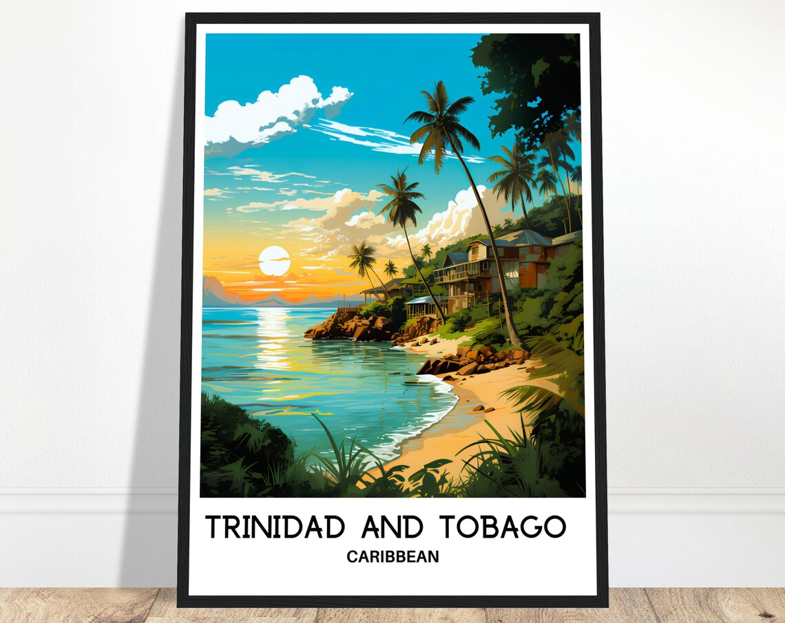 Trinidad And Tobago Island Illustration Travel Poster