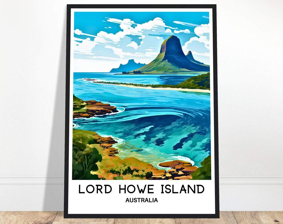 Lord Howe Island Australia Turquoise Lagoon and Cliffs Poster