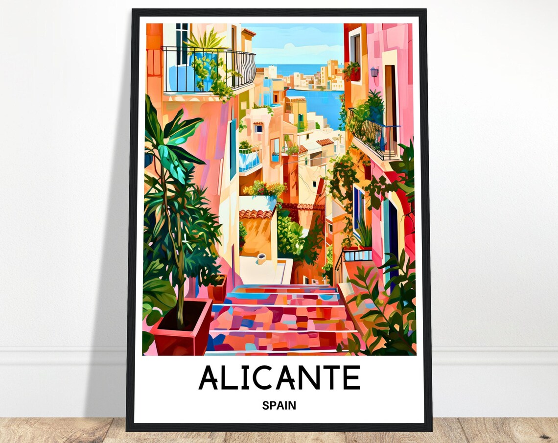 Alicante Travel Poster, Spain Lover Desk Decor