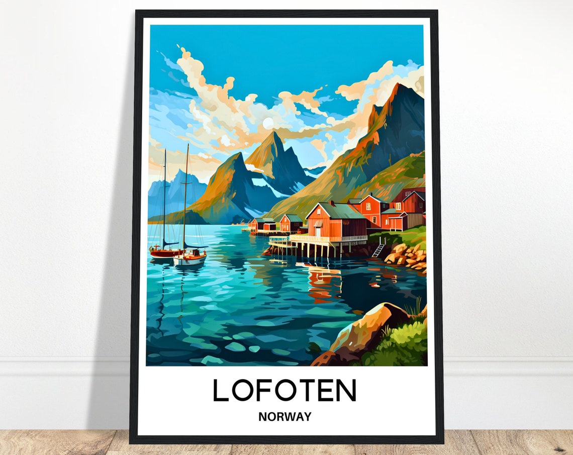 Lofoten Travel Poster Lofoten Travel Print Lofoten Norway Print Lofoten Travel Gift Lofoten Art Gift Lofoten Wall Art Norway Art Print
