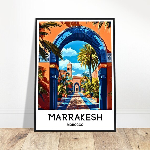 Marrakesh Travel Print Morocco Poster Moroccan Art Print Traveler Gift For Africa Lover Morocco Wall Art Marrakesh Home Office Desk Decor