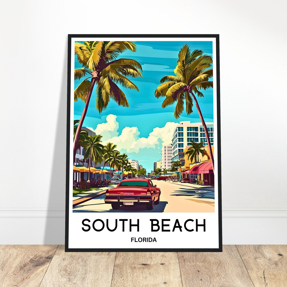 South Beach Travel Poster, Florida Lover Gift