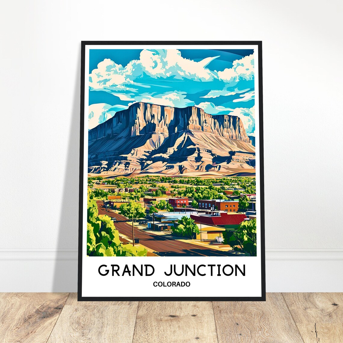 Grand Junction Colorado Mesa Mountain Desert Town Travel Poster