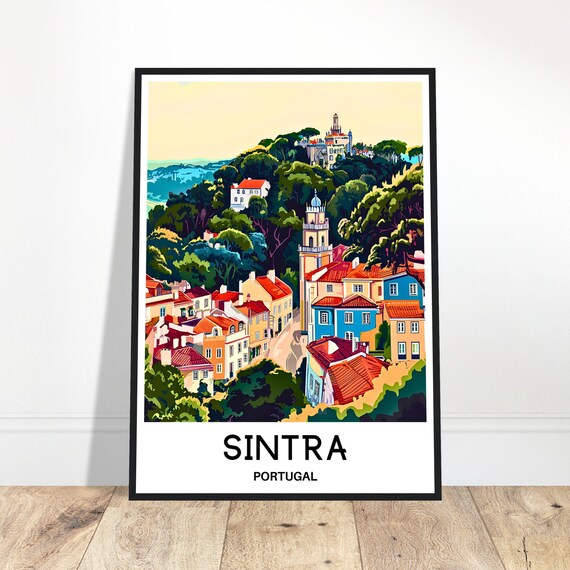 Sintra Travel Print Portugal Poster Portuguese Art Lover Gift Wall Hanging Home Office Decor Illustration