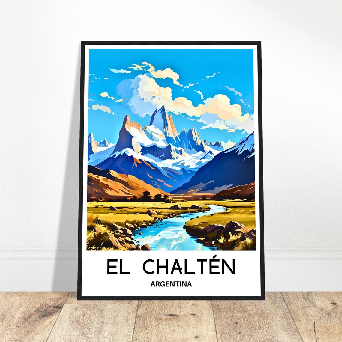 El Chalten Argentina Patagonia Fitz Roy Peaks River Valley Poster