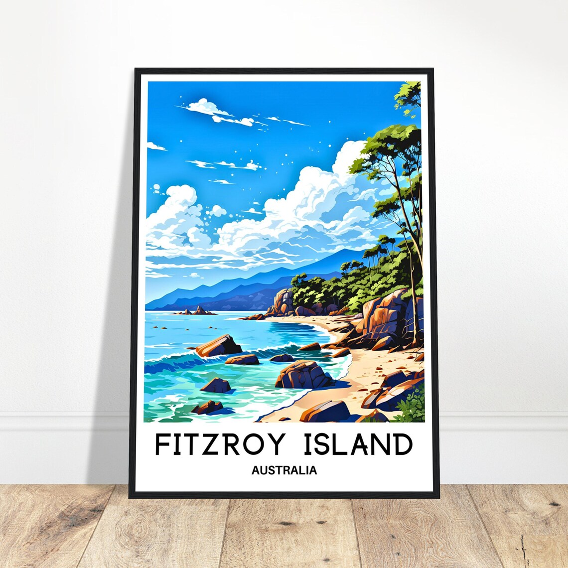 Fitzroy Island Australia Tropical Beach Rocky Cove View Poster