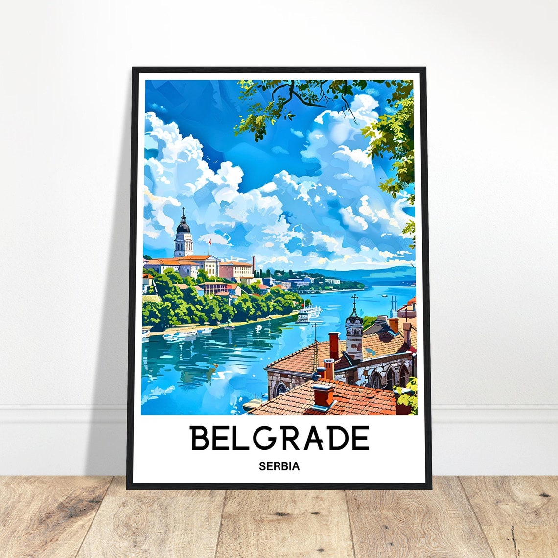 Belgrade Serbia Riverside Skyline River Danube City View Poster