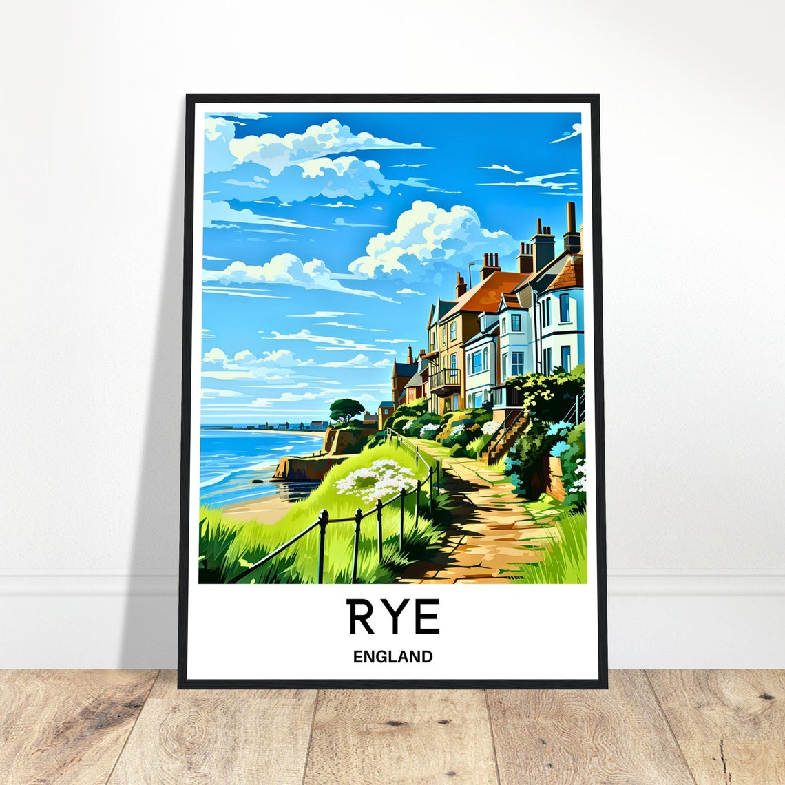 Rye England Charming Coastal Town Footpath by the Sea Poster