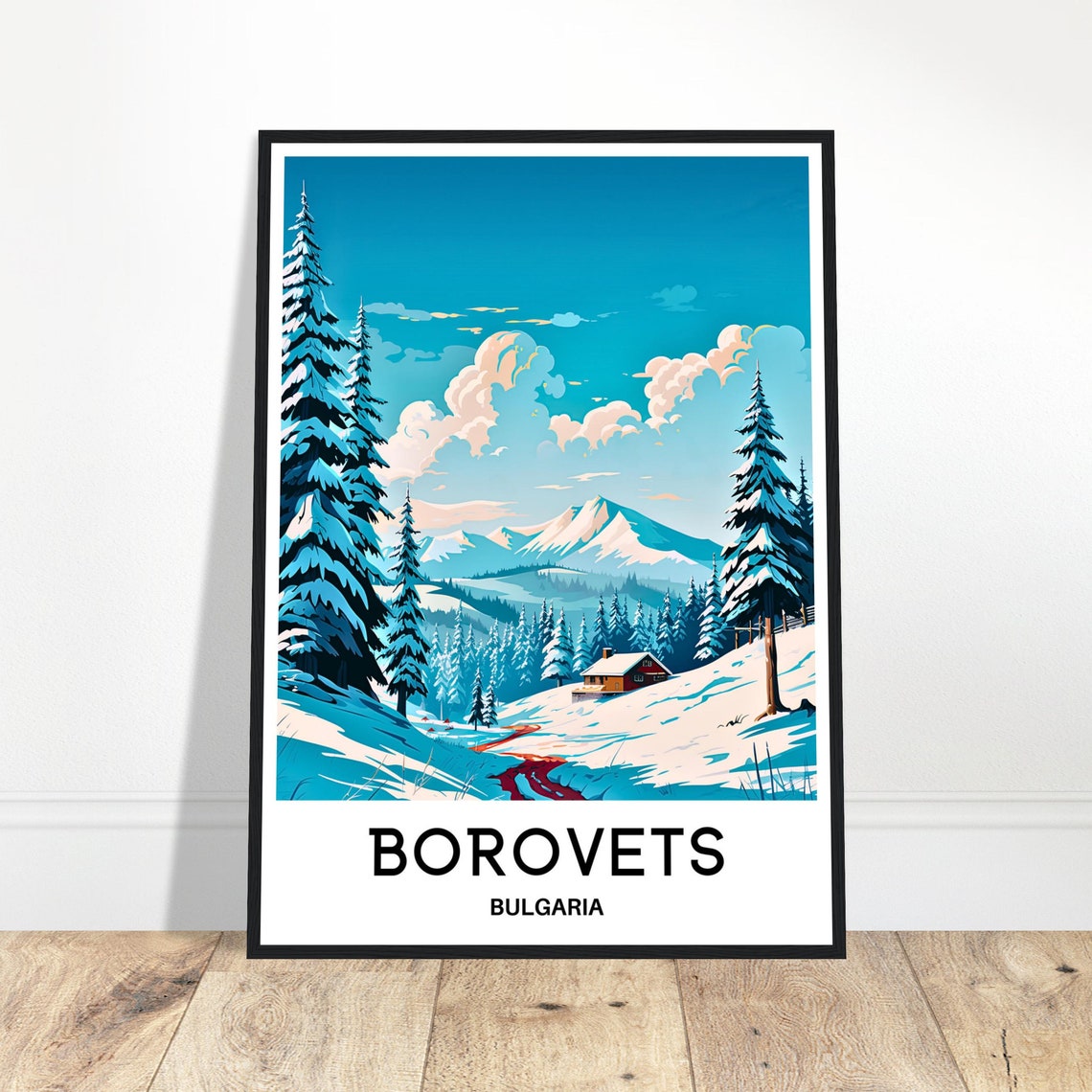 Borovets Bulgaria Snowy Ski Resort Pine Forest Winter Poster