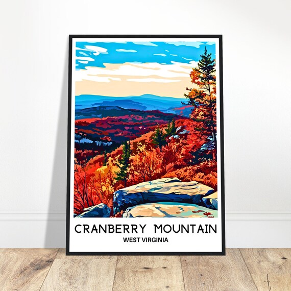 Cranberry Mountain West Virginia Scenic Fall Foliage Travel Poster