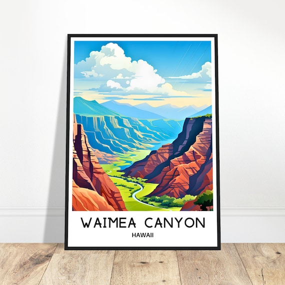 Waimea Canyon Hawaii Red Valley Grand Vista Travel Art Poster