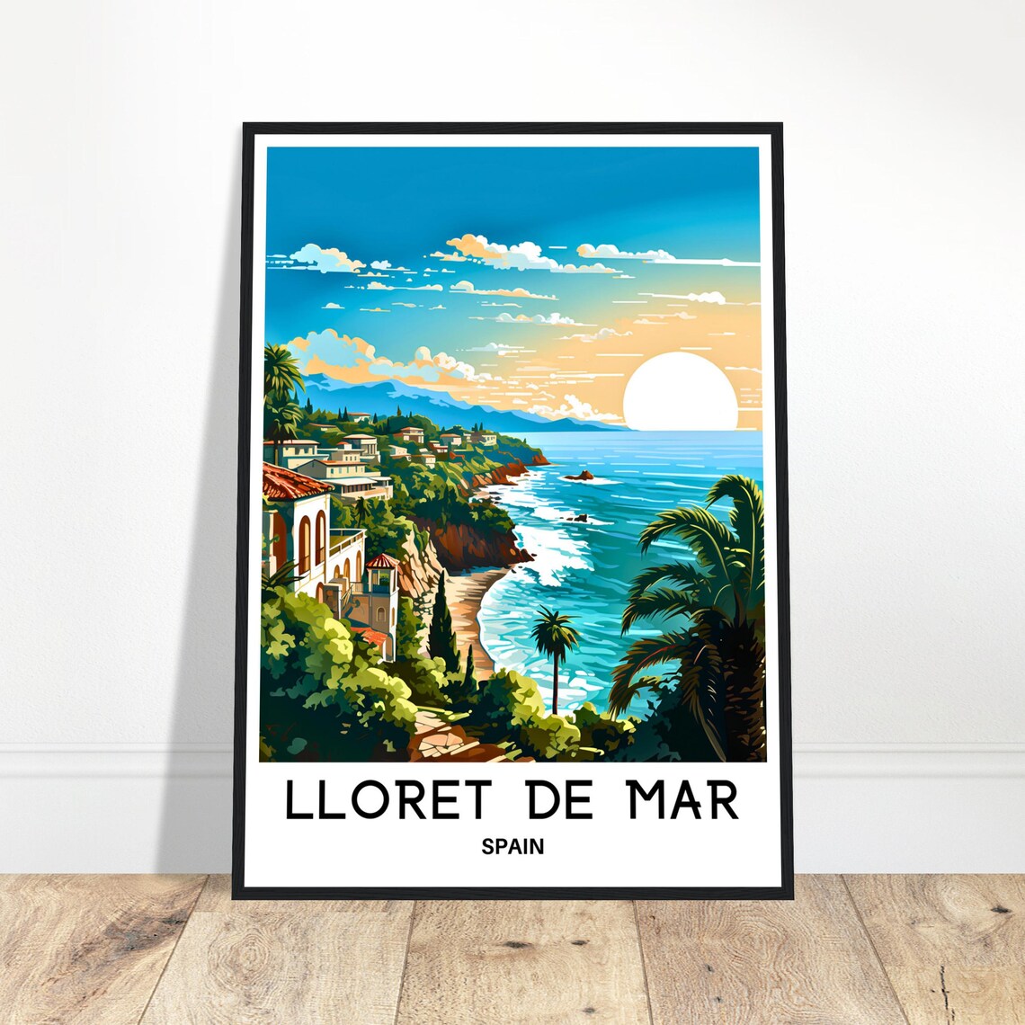 Lloret De Mar Spain Sunset Over The Coastal Town And Sea Poster