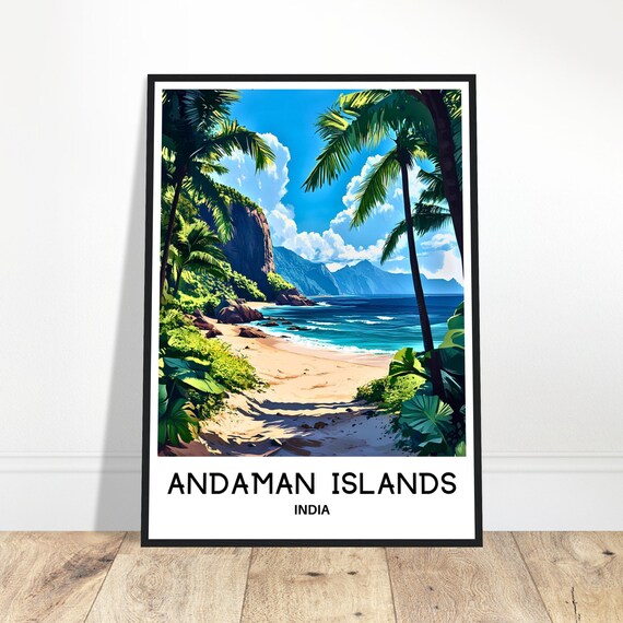 Andaman Islands Travel Print Poster Art India Lover Gift Wall Hanging Illustration Home Office Decor