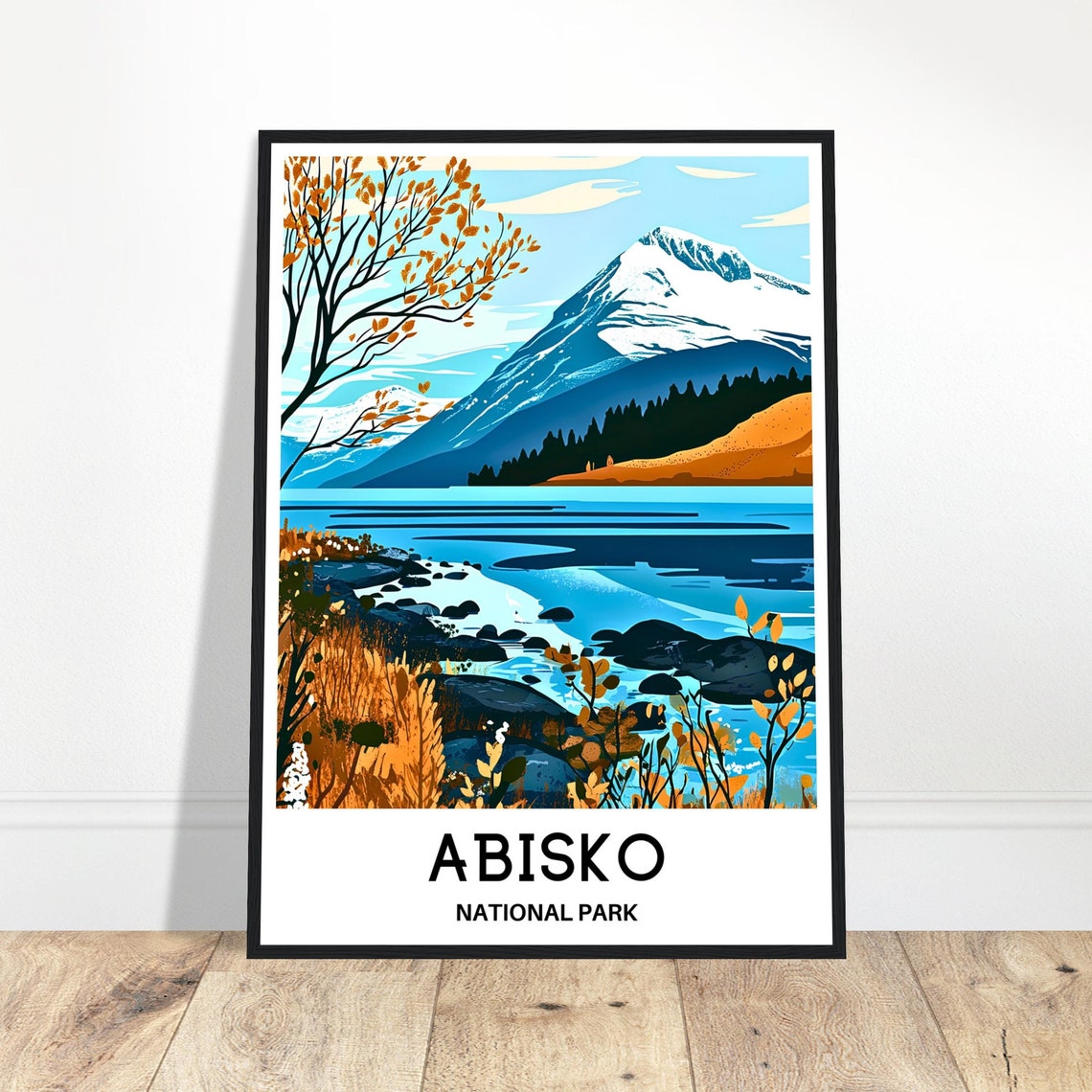 Abisko National Park Sweden Travel Mountain Lake Autumn Wall Poster