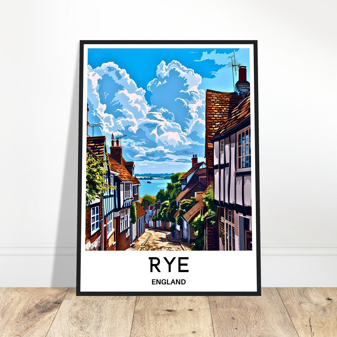 Rye England Historic Cobbled Mermaid Street Travel Decor Poster