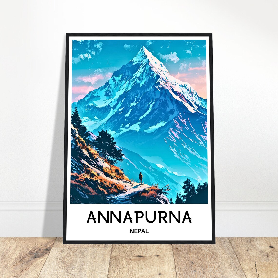 Annapurna Travel Poster, Nepalese Art Print