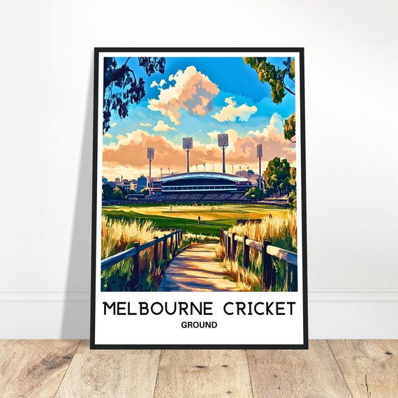 Melbourne Cricket Ground Travel Print Sports Stadium Poster Australian Art Australia Lover Gift Wall Hanging Illustration