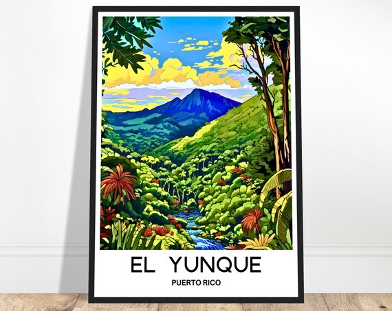 El Yunque Puerto Rico Rainforest Valley Mountain View Poster
