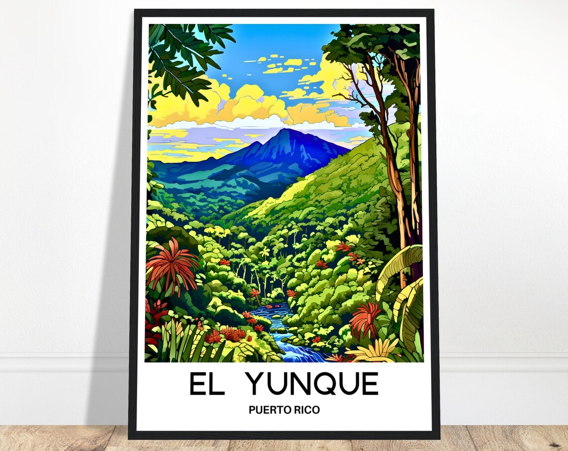 El Yunque Puerto Rico Rainforest Valley Mountain View Poster