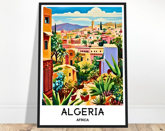 Algeria Travel Print Algeria Poster African Art Print Africa Lover Gift Wall Hanging Art Home Office Desk Decor Algeria Illustration