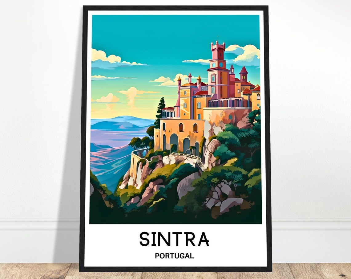 Sintra Travel Print Portugal Poster Portuguese Art Print Sintra Lover Gift Portugal Wall Hanging Art Home Office Decor Sintra Illustration