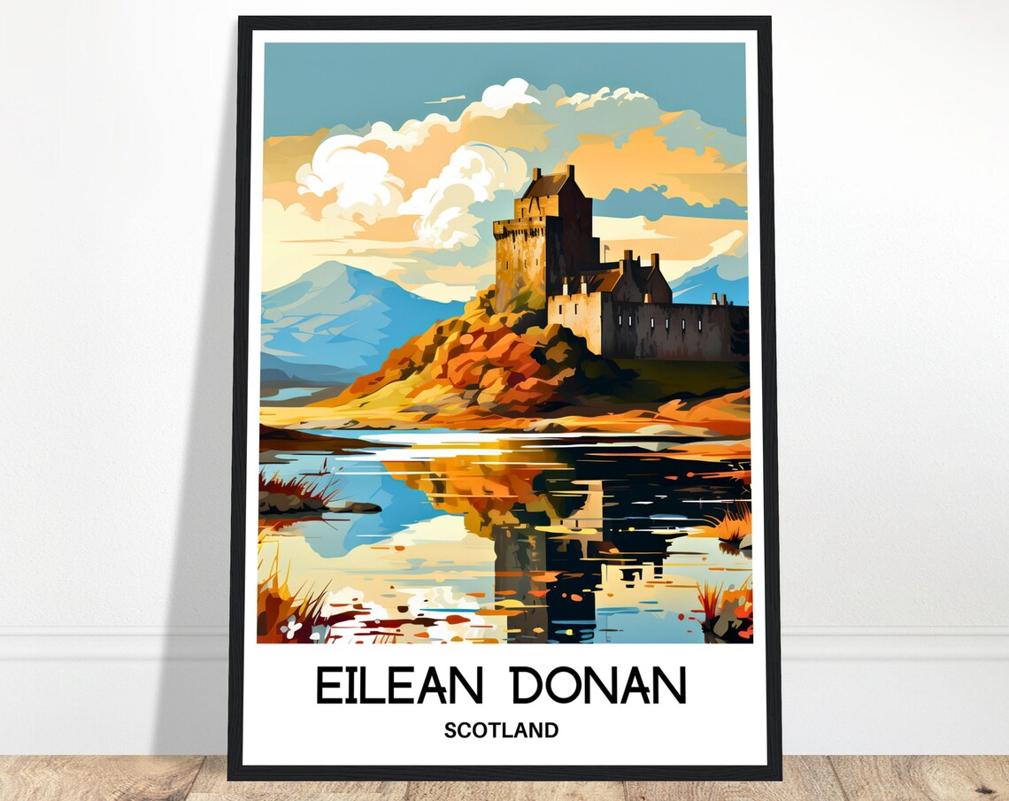 Eilean Donan Castle Scotland Highland Loch Sunset Travel Poster