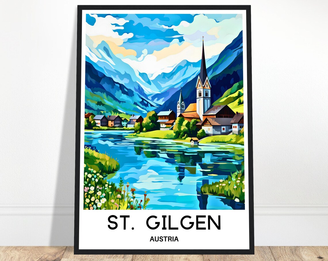 St Gilgen Travel Poster, Austria Wall Art Print