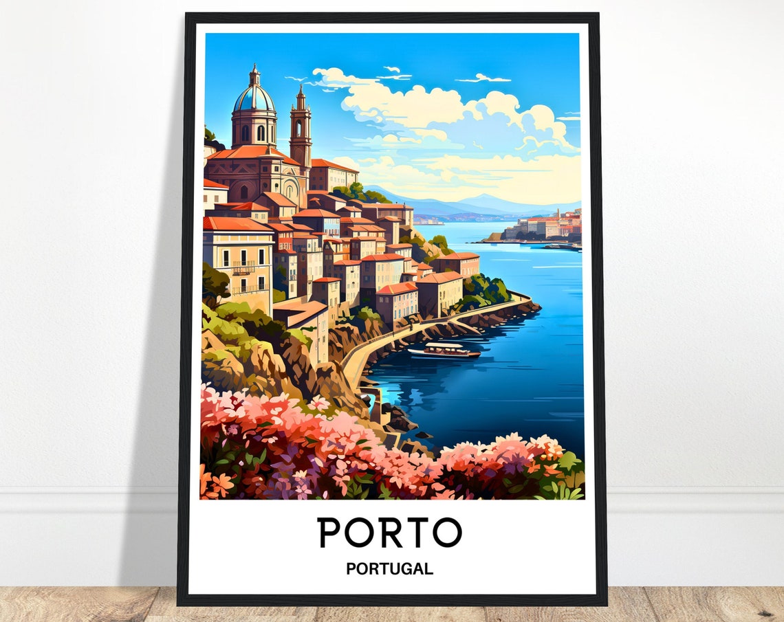 Porto Travel Print Porto Poster Portuguese Art Print Portugal Lover Gift Wall Hanging Art Home Decor Porto City Illustration