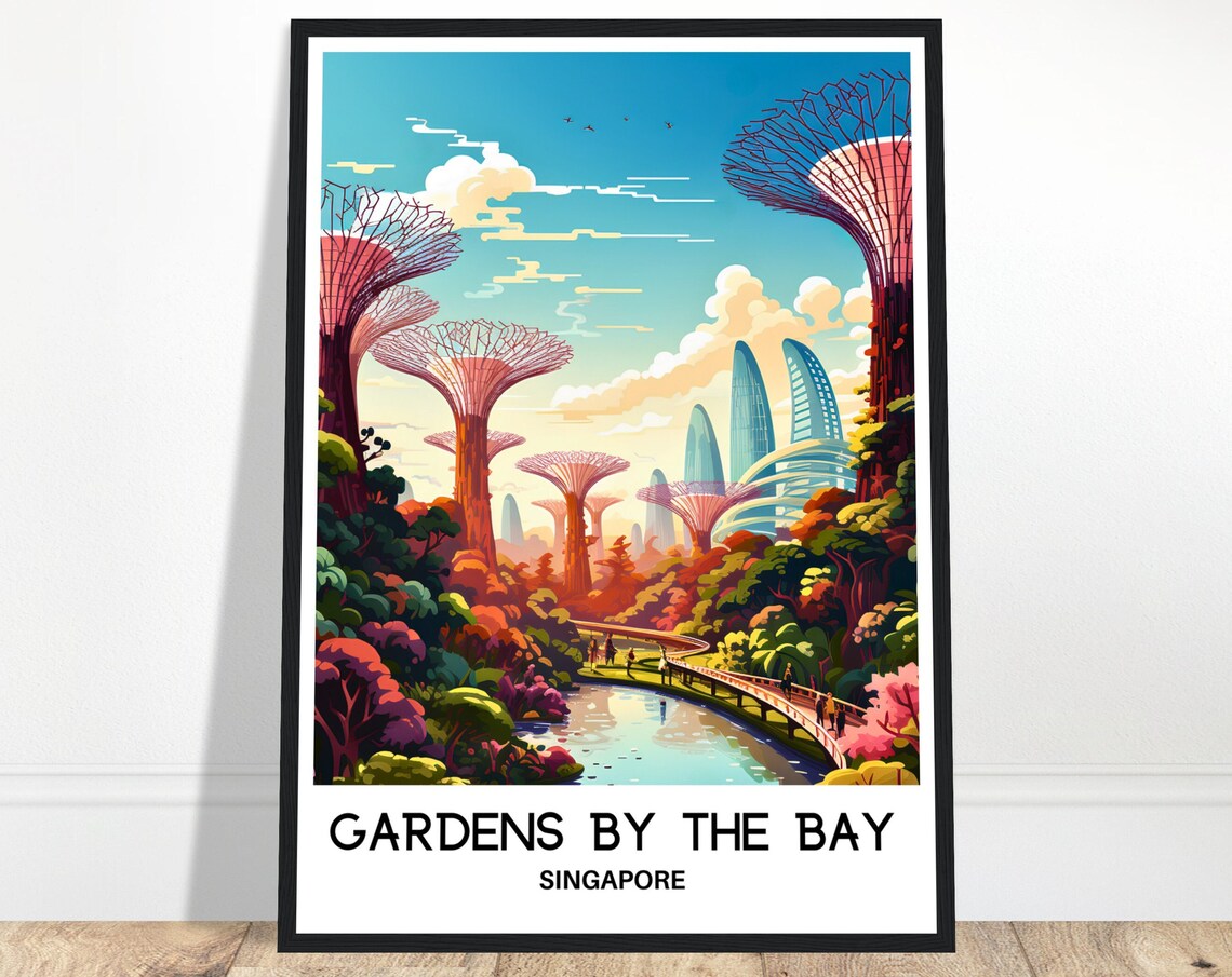 Gardens By The Bay Singapore Supertree Grove Warm Sunset Poster