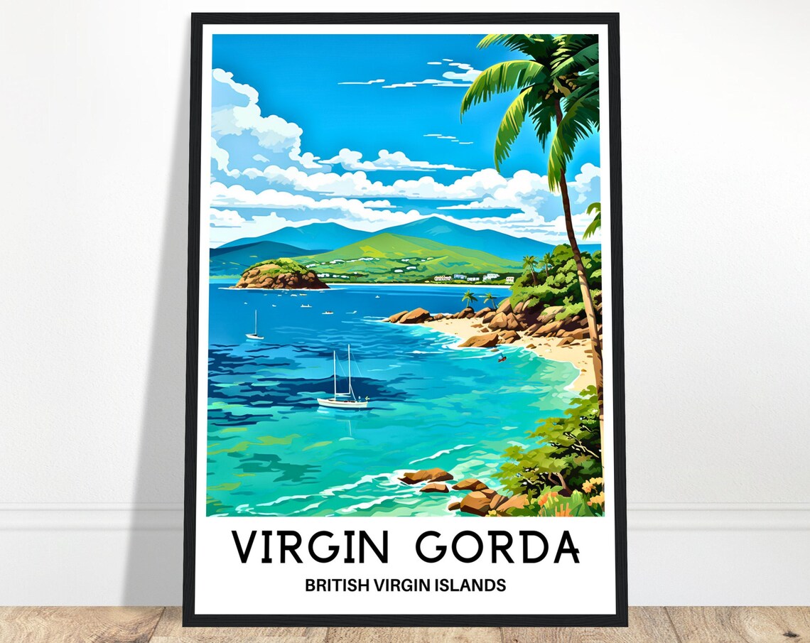 Virgin Gorda British Virgin Islands Sailboat Bay Boulders Poster