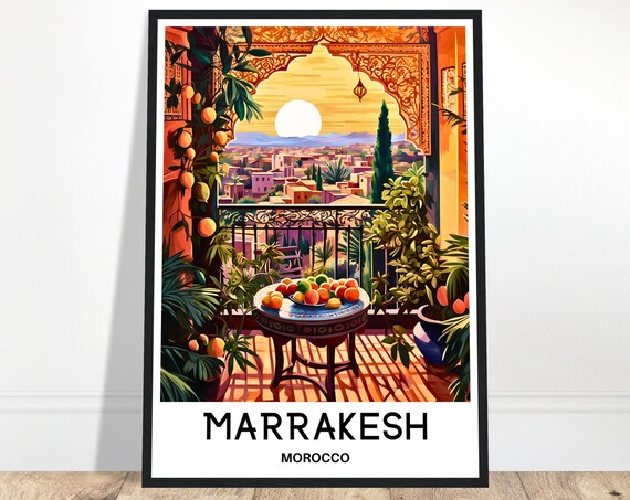 Marrakesh Travel Print Morocco Poster Moroccan Art Print Traveler Gift For Africa Lover Morocco Wall Art Marrakesh Home Office Desk Decor