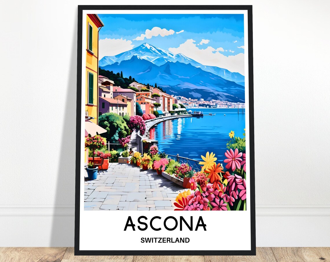 Ascona Switzerland Lake Maggiore Flower Promenade Terrace Poster