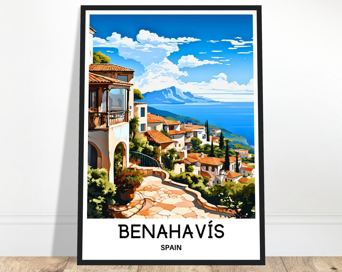 Benahavis Spain Whitewashed Hillside Village Coast View Poster