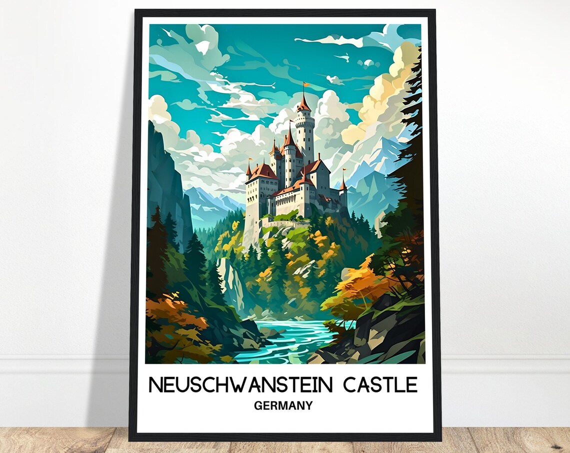 Neuschwanstein Castle Germany Bavaria Fairy Tale Travel Poster
